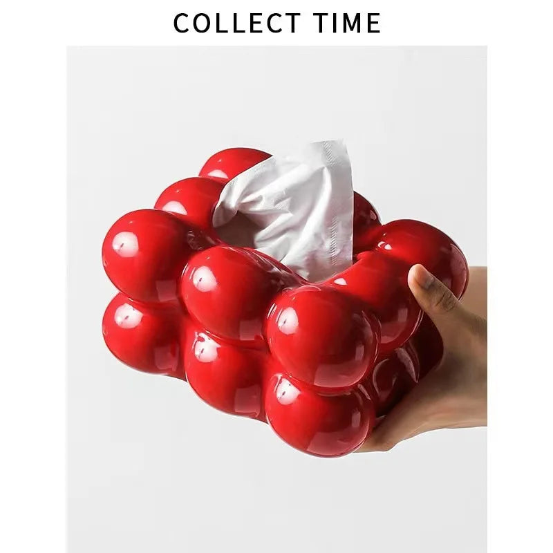 Keramische Tissue Box Zuckerwatte Schublade Serviettenkarton Papierhandtuchhalter Schublade Tablett Haushalt Lagerung Esstisch Tissue Box